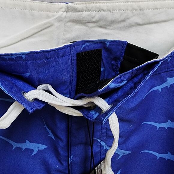 OHO Gear Fishing Boardshorts Mens 36 Blue Shark Outdoor Performance Pockets New - Picture 7 of 14